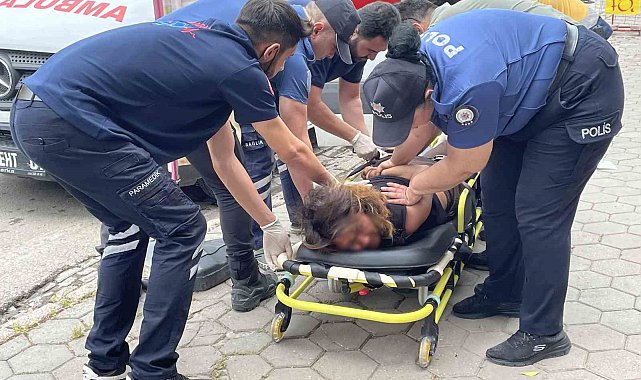 Madde kullanıp hırsızlık için iş yerine giren kadın yakalanınca ortalığı birbirine kattı