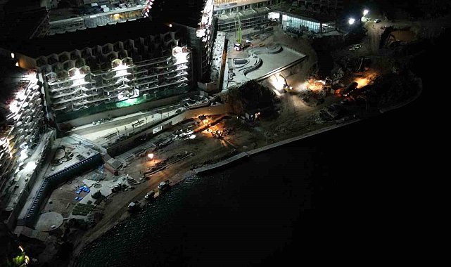 Marmaris'te inşaat yasağına rağmen gece inşaat çalışması yapıldığı iddiası