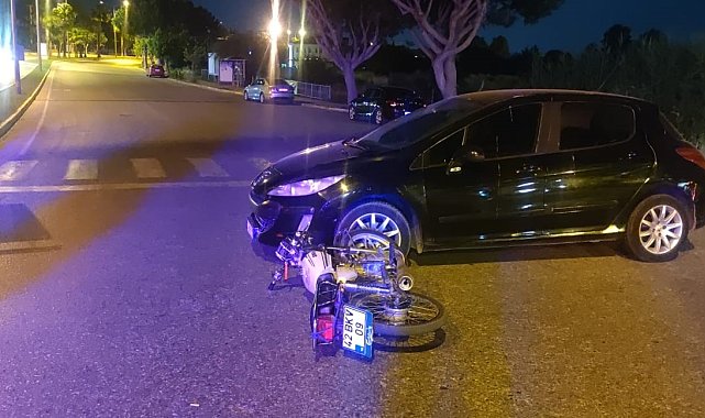 Motosiklet otomobile çarptı: 1 yaralı