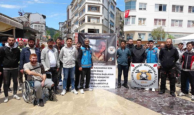 Ordu'da motosikletli kuryeler, Ata Emre için toplandı