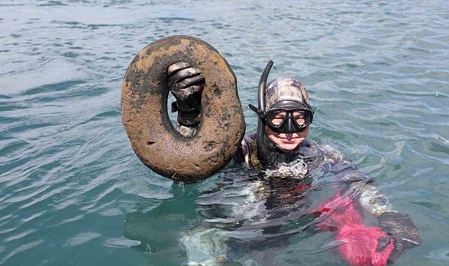 Ortakent'te deniz dibi temizliği