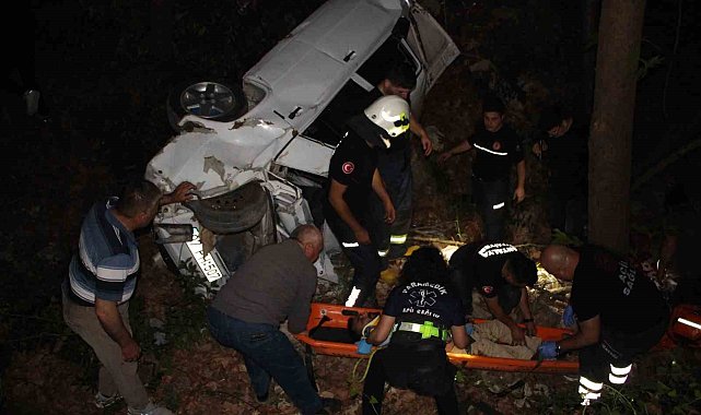 Polisten kaçarken 100 metrelik uçuruma yuvarlandılar: 3 yaralı