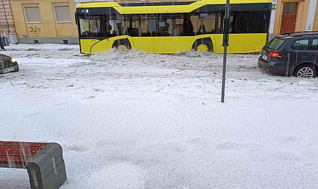 Polonya'da sağanak yağış ve dolu hayatı felç etti