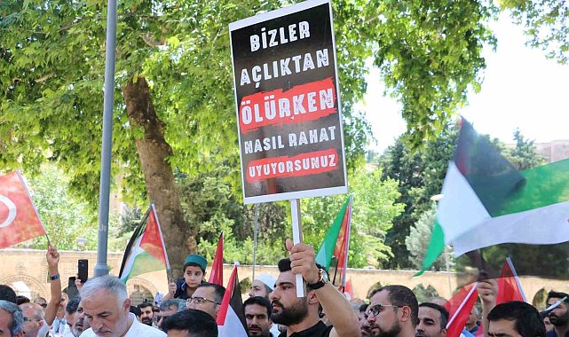 Şanlıurfa'da İsrail'e tepki, Filistin'e dua
