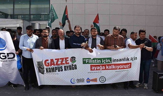 Şırnak'ta üniversite öğrencilerinden İsrail'e tepki