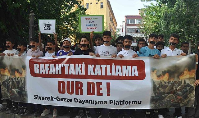Siverek'te sesiz yürüyüşle İsrail protesto edildi