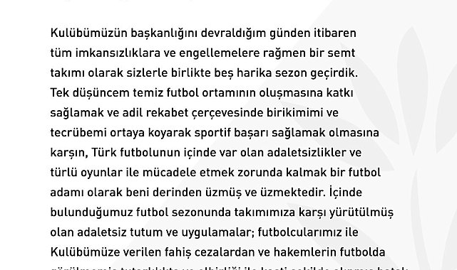Süleyman Hurma: "Karagümrük'ün daha da güçlenerek Süper Lig'e döneceğinden kimsenin şüphesi olmasın"