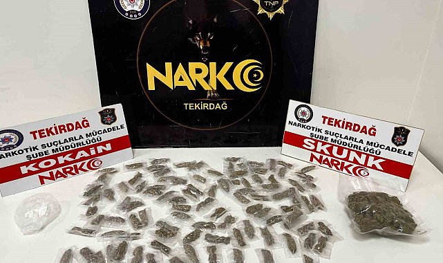 Şüpheli araçtan kokain ve skunk çıktı