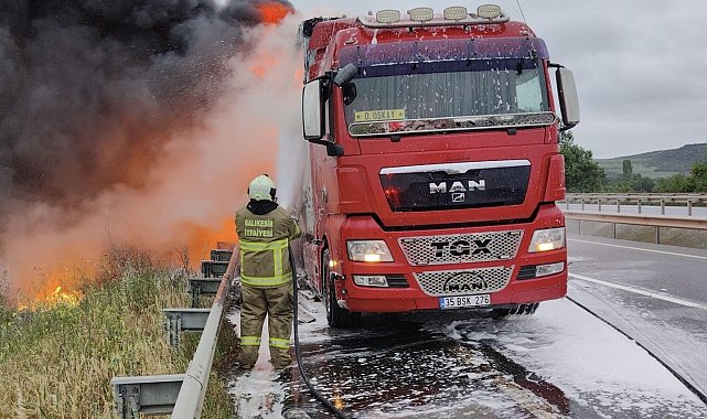 Susurluk'ta tır yangını