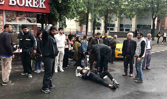 Tekirdağ'da kaza anı ve sonrası gergin anlar kamerada