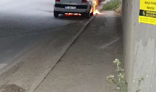 Tekirdağ'da LPG'li otomobil alev topuna döndü