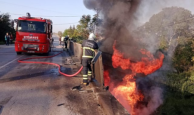 Tır köprüden dereye uçtu