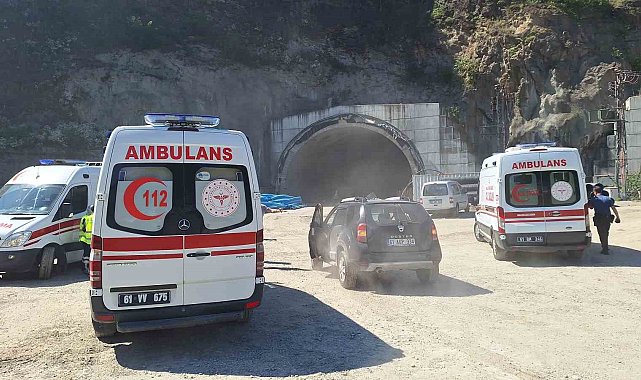 Trabzon'da tünel inşaatında iskele çöktü: 1 işçi yaralandı