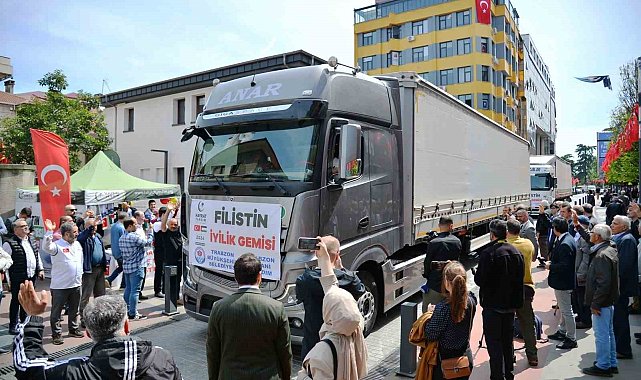 Trabzon'dan Filistin'e yardım tırları yola çıktı