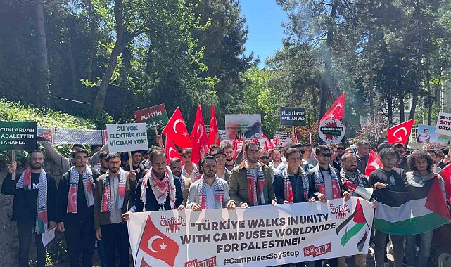 Üniversite öğrencilerinden İsrail'e tepki yürüyüşü