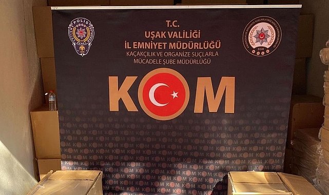 Uşak'ta çok sayıda kaçak makaron ele geçirildi