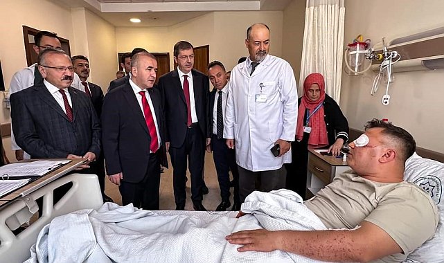 Vali Hatipoğlu, patlamada yaralanan jandarma personelini ziyaret etti