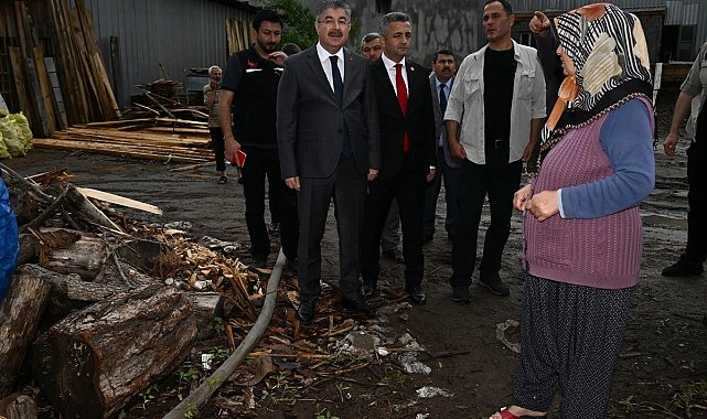Vali Yılmaz, şiddetli yağıştan zarar gören mahalle ve köylerde inceleme yaptı