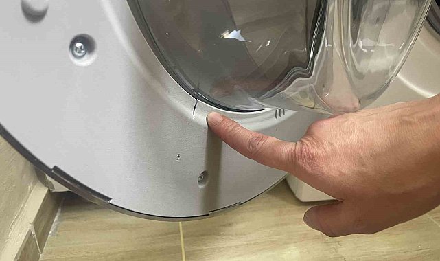 Vestel marka sıfır çamaşır makinesi hasarlı ve kullanılmış çıktı