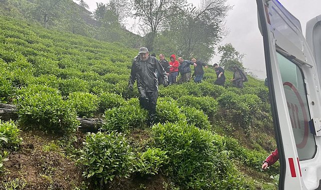 Yamaçtaki çay bahçesinde düşerek yuvarlanan şahıs hastaneye kaldırıldı