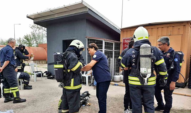 Yangın eğitimi için Tekirdağ'dan Kocaeli'ye geldiler