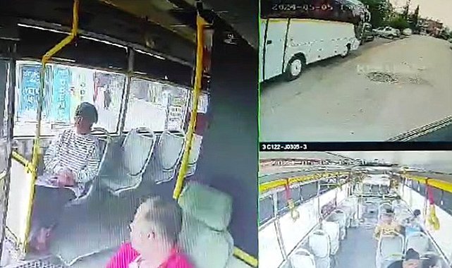 Yaşlı kadının otobüsün altında kaldığı anlar kamerada
