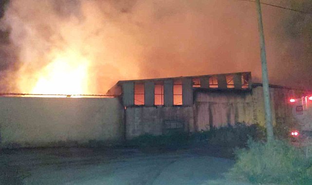 Adana'da ahşap imalathanesinde yangın