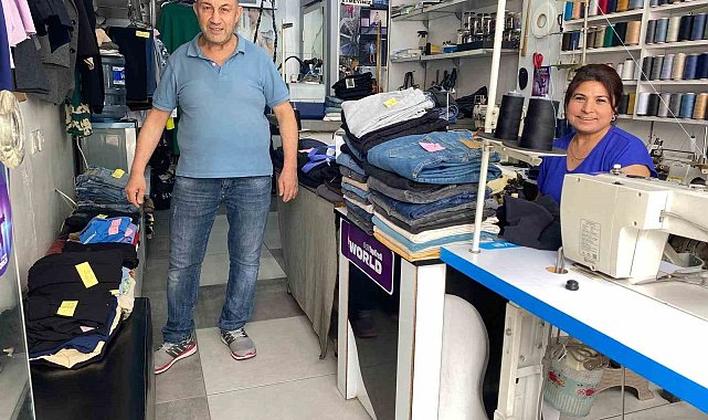 Alaşehir'de bayram öncesi terzilerde yoğunluk