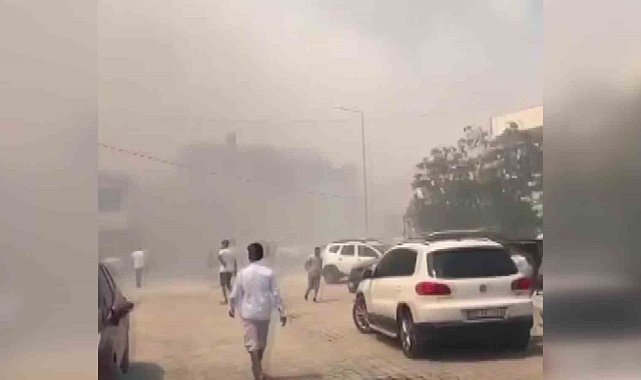 Ayvalık'ta otluk alandaki yangında dumanlar yerleşim yerlerini olumsuz etkiliyor