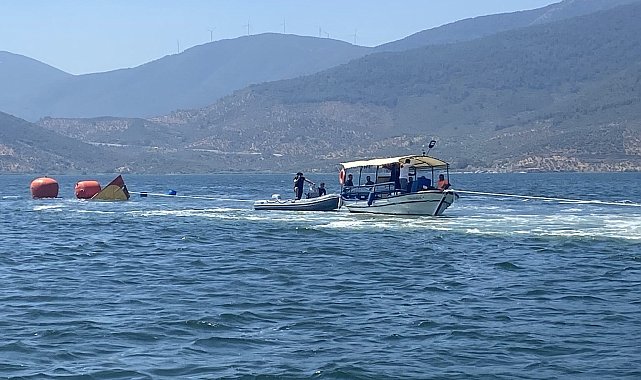 Bafa Gölü'ne düşen uçağı kurtarma çalışmalarına Jandarma destek veriyor