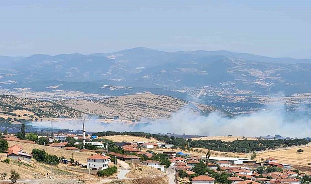 Balıkesir'de arazi yangınına havadan ve karadan müdahale ediliyor