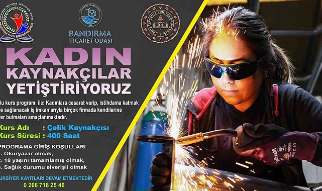 Bandırma'da kadın kaynakçılar yetiştirilecek