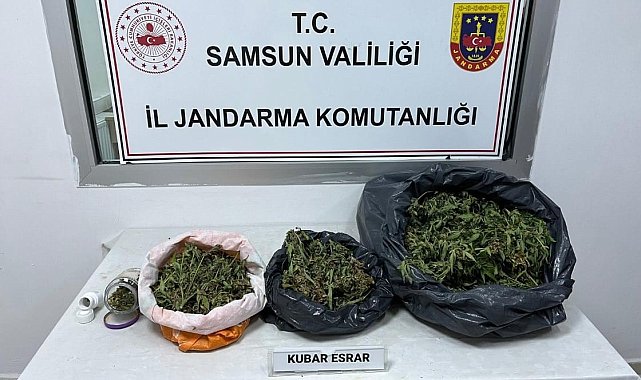 Çarşamba&#039;da 2,8 kilo kubar esrar ele geçirildi: 1 gözaltı