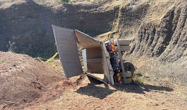 Cüruf ocağında yüksekten düşen kamyon sürücüsü yaşamını yitirdi