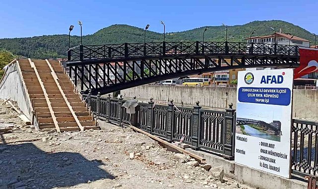 Devrek'te ki çelik köprünün inşaatında son aşamaya gelindi