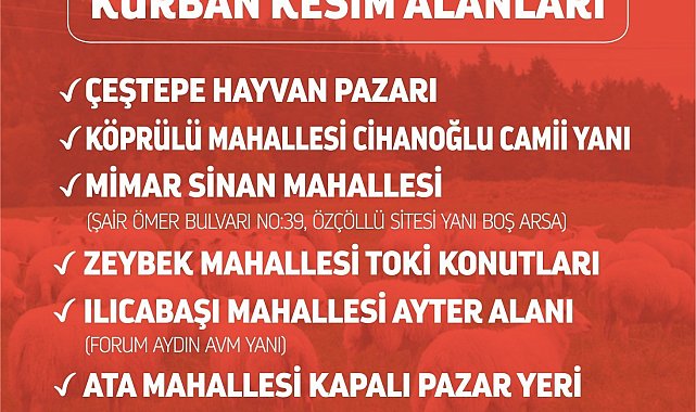 Efeler'de kurban kesim yerleri belirlendi