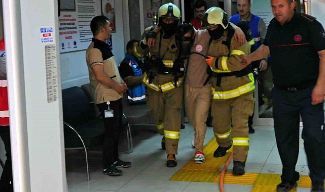 Erdek Neyyire Sıtkı Devlet Hastanesi'nde gerçeği aratmayan tatbikat