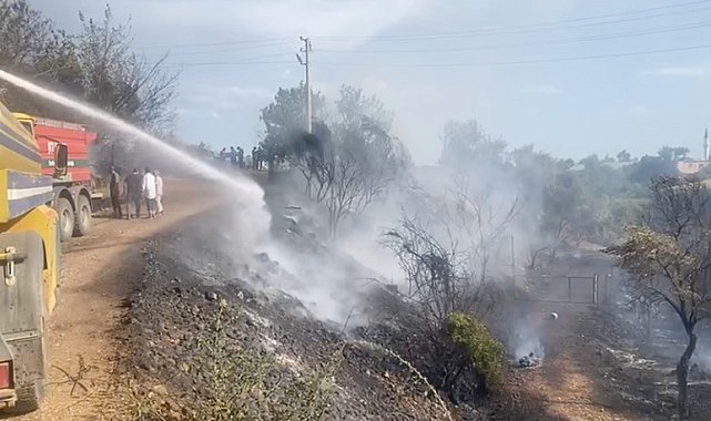 Fırtınadan dolayı uçan naylon yangına sebep oldu