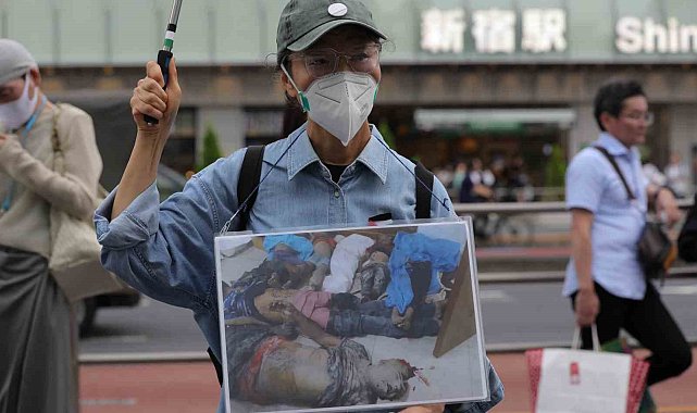 Gazze'de yaşanan insanlık dramı Tokyo'nun kalbinde canlandırıldı