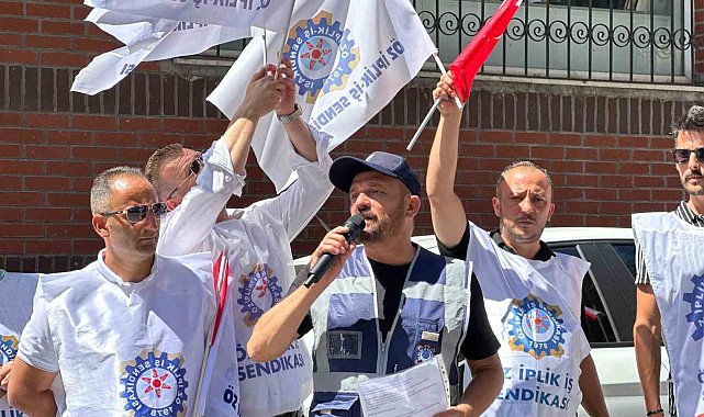 İkitelli Organize Sanayi Bölgesi'nde Akort işçileri için basın açıklaması