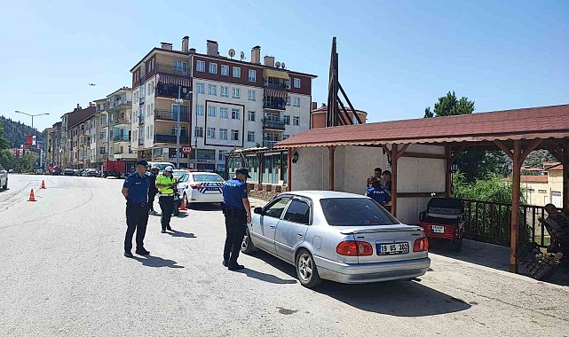 İskilip'te dron destekli trafik denetimi