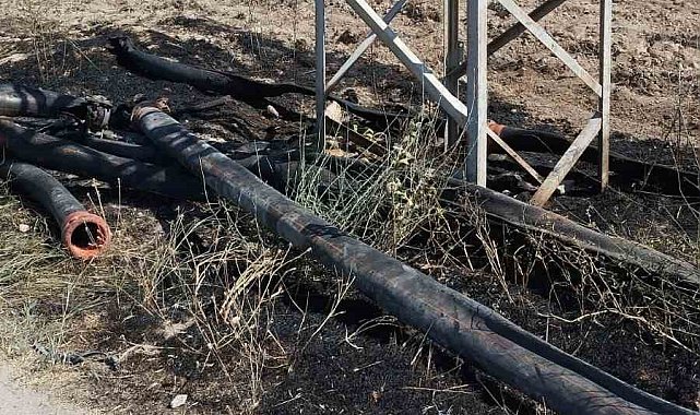 Karapınar'da buğday ekili tarlada yangın