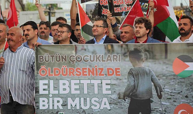 Karapınar'da Filistin'e destek yürüyüşü