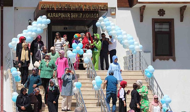 Karapınar'da Hak Eğitim Merkezi kursiyerlerinin sergisi açıldı