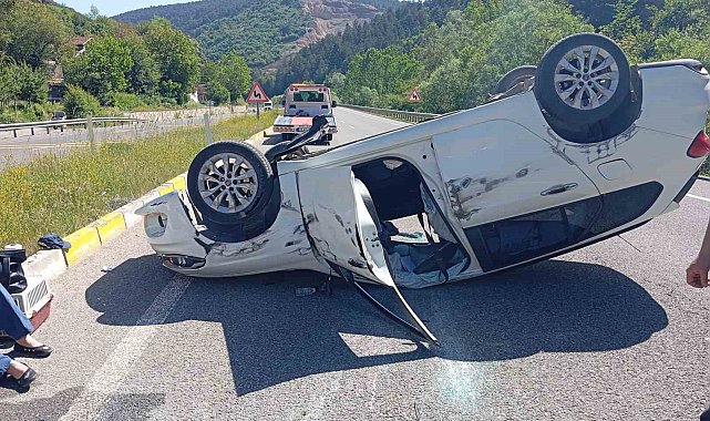 Kontrolden çıkan otomobil takla attı: 2 yaralı