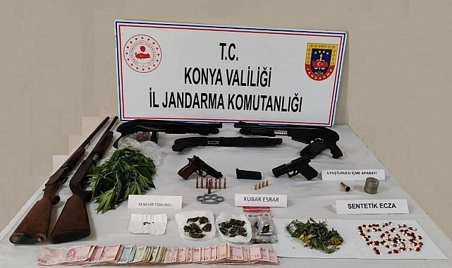 Konya'da uyuşturucu madde imal ve ticareti yapanlara operasyon: 2 gözaltı