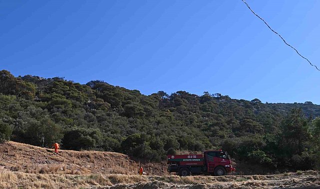 Kuşadası'ndaki orman yangını büyük ölçüde kontrol altına alındı