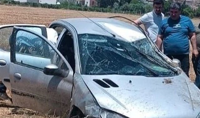 Mardin'de sürücüsünün kontrolünden çıkan otomobil takla attı: 2 yaralı