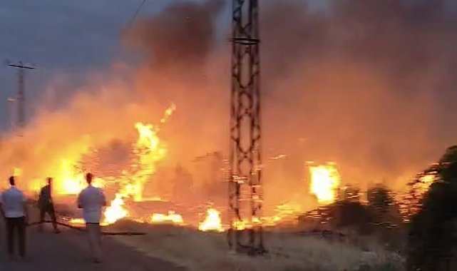 Mardin'de yangın güvenlik kamerasına anbean yansıdı