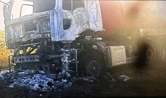Mardin'de yangına müdahaleye giden itfaiye aracı yandı